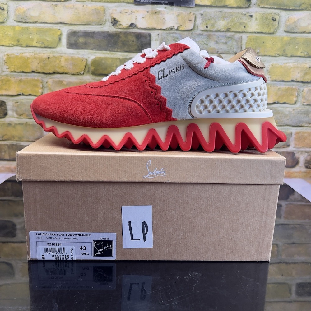 CHRISTAN LOUBOUTIN Mens Size 43 Loubishark Flat Sue/VV/INEO/CLF